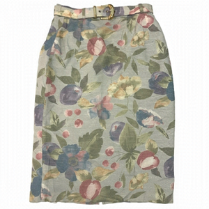 St Roma Vintage Floral Belted Skirt